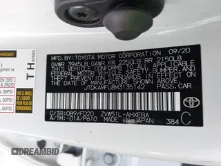 2021 Toyota Prius L Eco with VIN JTDKAMFU8M3135142, listed as a IAAI auction lot 42317007 with 77,353 mi miles and . Bid and sale history available at DreamBid. Image 9.