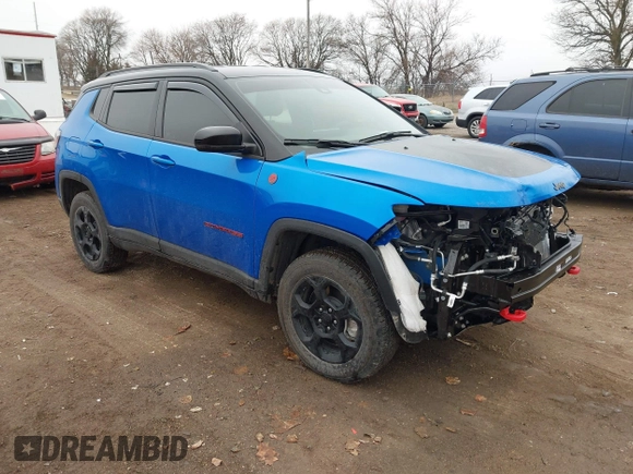 2023 Jeep Compass Trailhawk with VIN 3C4NJDDN8PT551998, listed as a IAAI auction lot 41188039 with 6,531 mi miles and . Bid and sale history available at DreamBid. Image 1.