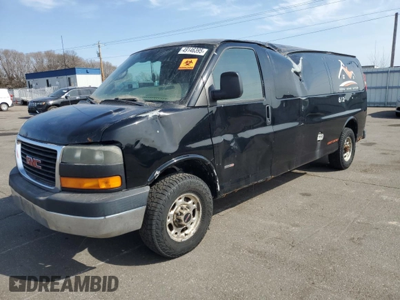 2008 GMC Savana z VIN 1GTHG396081214760, wystawiony jako Copart lot #49146395 z przebiegiem 329 208 mil mil oraz Czysty tytuł • Clean title. Historia ofert i sprzedaży dostępna na DreamBid. Obrazek 1.