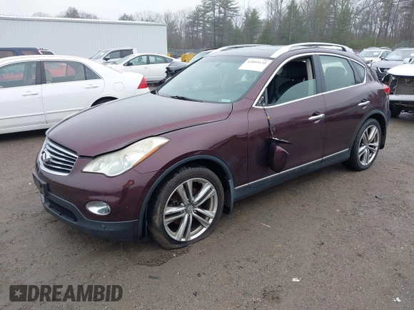 2012 Infiniti EX Journey with VIN JN1AJ0HR1CM451376, listed as a IAAI auction lot 41895135 with 165,592 mi miles. Bid and sale history available at carsss.com. Image 2.