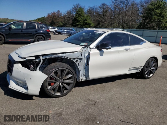 2021 Infiniti Q60 Red Sport 400 with VIN JN1FV7LL3MM560753, listed as a Copart auction lot 69859814 with 38,625 mi miles and Salvage title. Bid and sale history available at DreamBid. Image 1.