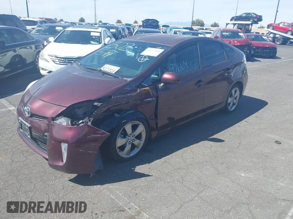 2013 Toyota Prius One with VIN JTDKN3DU9D5625482, listed as a IAAI auction lot 41097664 with 208,416 mi miles. Bid and sale history available at carsss.com. Image 2.