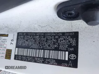 2007 Toyota Prius with VIN JTDKB20U873238639, listed as a IAAI auction lot 42138646 with 1 mi miles. Bid and sale history available at carsss.com. Image 9.
