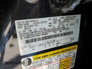 2022 Ford Expedition Limited with VIN 1FMJU2AT5NEA04385, listed as a Copart auction lot 61767214 with 6,275 mi miles and Salvage title. Bid and sale history available at DreamBid. Image 13.