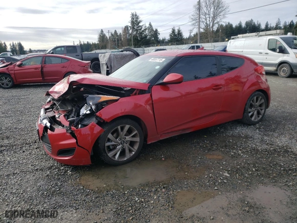 2016 Hyundai Veloster with VIN KMHTC6AD4GU253166, listed as a Copart auction lot 48557715 with 124,416 mi miles and Salvage Title. Bid and sale history available at carsss.com. Image 1.