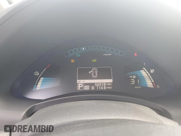 2015 Nissan LEAF SV with VIN 1N4AZ0CPXFC315808, listed as a Copart auction lot 47897795 with 56,918 mi miles and Clean title. Bid and sale history available at DreamBid. Image 9.