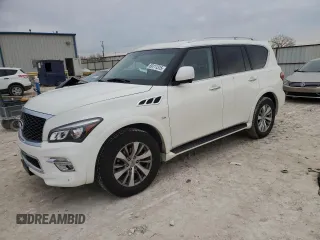 2017 Infiniti QX80 Signature Edition with VIN JN8AZ2NEXH9158268, listed as a Copart auction lot 89111315 with 0 mi miles and Salvage Title. Bid and sale history available at carsss.com. Image 1.