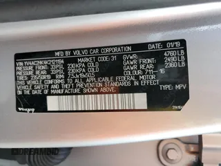 2019 Volvo XC40 Momentum z VIN YV4AC2HK4K2121194, wystawiony jako Copart lot #50720094 z przebiegiem 51 198 mil mil oraz Szkoda całkowita • Salvage title. Historia ofert i sprzedaży dostępna na DreamBid. Obrazek 14.