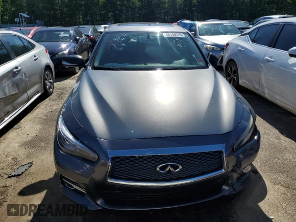 2015 Infiniti Q50 Premium with VIN JN1BV7ARXFM423026, listed as a Copart auction lot 58139225 with 130,544 mi miles and Salvage title. Bid and sale history available at DreamBid. Image 5.