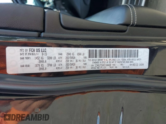2015 Jeep Grand Cherokee Overland с VIN 1C4RJFCG4FC104420, выставлен на аукционе Copart как лот 66014955 с пробегом 165 645 миль миль и Списание • Salvage title. История ставок и продаж доступна на DreamBid. Изображение 13.