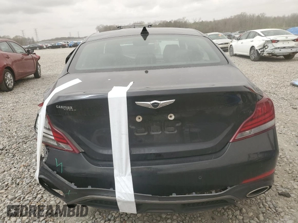 2021 Genesis G70 3.3T with VIN KMTG34LE0MU070859, listed as a Copart auction lot 49269845 with 47,988 mi miles and Salvage Title. Bid and sale history available at carsss.com. Image 6.