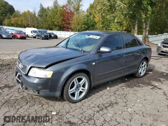 2004 Audi A4 1.8T with VIN WAULC68E84A017441, listed as a Copart auction lot 77380194 with 161,257 mi miles and Salvage Title. Bid and sale history available at carsss.com. Image 1.
