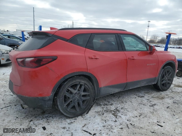 2019 Chevrolet Blazer with VIN 3GNKBCRS2KS697859, listed as a Copart auction lot 42671545 with 130,279 mi miles and Salvage Title. Bid and sale history available at carsss.com. Image 3.