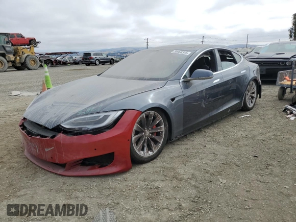 2016 Tesla Model S 90D z VIN 5YJSA1E41GF171522, wystawiony jako Copart lot #59966545 z przebiegiem Nie podano mil oraz Szkoda całkowita • Salvage title. Historia ofert i sprzedaży dostępna na DreamBid. Obrazek 1.