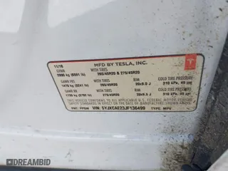 2018 Tesla Model X 75D with VIN 5YJXCAE23JF136499, listed as a IAAI auction lot 41934857 with 83,752 mi miles. Bid and sale history available at carsss.com. Image 9.