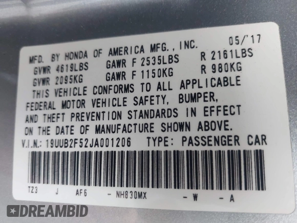 2018 Acura TLX Technology z VIN 19UUB2F52JA001206, wystawiony jako IAAI lot #41498575 z przebiegiem 83 823 mil mil oraz . Historia ofert i sprzedaży dostępna na DreamBid. Obrazek 9.