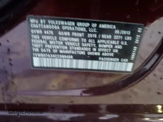 2012 Volkswagen Passat SE с VIN 1VWBH7A34CC088456, выставлен на аукционе Copart как лот 41521435 с пробегом 121 645 миль миль и Списание • Salvage title. История ставок и продаж доступна на DreamBid. Изображение 12.