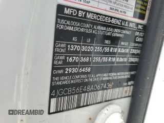 2008 Mercedes-Benz R 3.5L with VIN 4JGCB56E48A067435, listed as a Copart auction lot 64455015 with 171,188 mi miles and Salvage title. Bid and sale history available at DreamBid. Image 13.