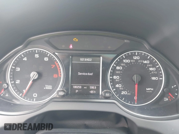 2012 Audi Q5 Premium Plus with VIN WA1LFAFPXCA138885, listed as a IAAI auction lot 42477866 with 180,259 mi miles and . Bid and sale history available at DreamBid. Image 7.