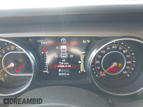 2021 Jeep Wrangler Sport S with VIN 1C4HJXAG6MW744998, listed as a IAAI auction lot 42170965 with 59,373 mi miles and . Bid and sale history available at DreamBid. Image 7.