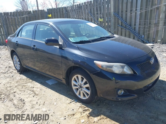 2009 Toyota Corolla with VIN JTDBL40EX9J048373, listed as a IAAI auction lot 41890789 with 191,490 mi miles. Bid and sale history available at carsss.com. Image 1.