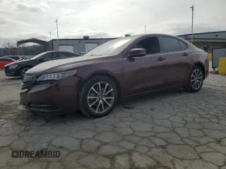 2015 Acura TLX V6 Tech with VIN 19UUB2F56FA007596, listed as a Copart auction lot 48880985 with 152,058 mi miles and Salvage Title. Bid and sale history available at carsss.com. Image 1.