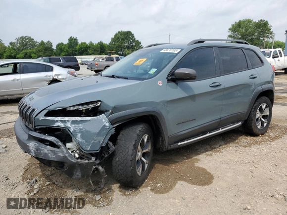2014 Jeep Cherokee Trailhawk z VIN 1C4PJMBS4EW156550, wystawiony jako Copart lot #56870165 z przebiegiem 100 184 mil mil oraz Szkoda całkowita • Salvage title. Historia ofert i sprzedaży dostępna na DreamBid. Obrazek 1.