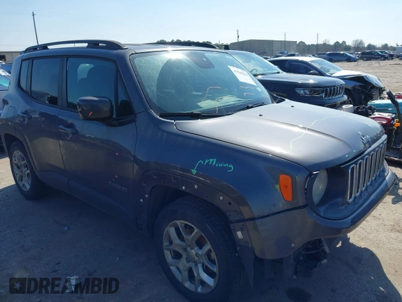 2018 Jeep Renegade Latitude with VIN ZACCJABB3JPH06633, listed as a IAAI auction lot 41590563 with 224,654 mi miles. Bid and sale history available at carsss.com. Image 1.