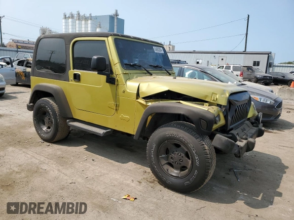 2003 Jeep Wrangler Sahara with VIN 1J4FA59S03P313418, listed as a Copart auction lot 64883094 with 184,658 mi miles and Salvage title. Bid and sale history available at DreamBid. Image 4.