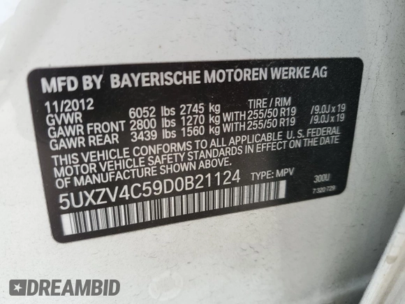 2013 BMW X5 xDrive35i z VIN 5UXZV4C59D0B21124, wystawiony jako Copart lot #57881665 z przebiegiem 41 277 mil mil oraz Tytuł czysty. Historia ofert i sprzedaży dostępna na DreamBid. Obrazek 13.