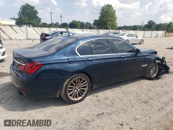 2013 BMW 7 Series 750i xDrive with VIN WBAYB6C54DD224102, listed as a Copart auction lot 60791495 with 126,218 mi miles and Clean title. Bid and sale history available at DreamBid. Image 3.