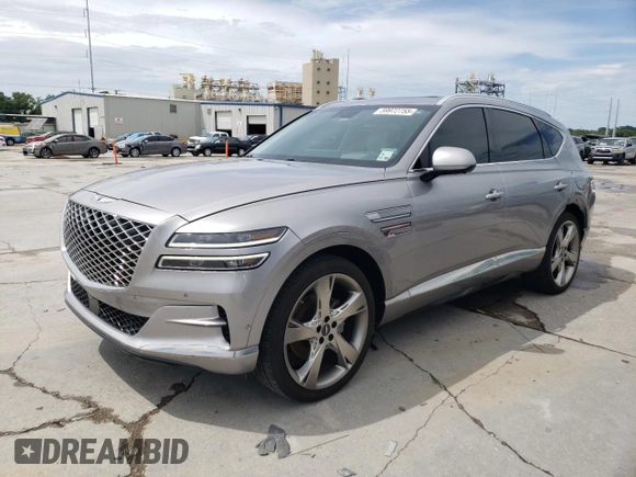 2021 Genesis GV80 z VIN KMUHBDSB8MU066116, wystawiony jako Copart lot #59972755 z przebiegiem 81 652 mil mil oraz Szkoda całkowita • Salvage title. Historia ofert i sprzedaży dostępna na DreamBid. Obrazek 1.