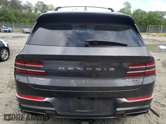 2022 Genesis GV80 with VIN KMUHCESC5NU100445, listed as a Copart auction lot 55877355 with 32,684 mi miles and Salvage title. Bid and sale history available at DreamBid. Image 6.