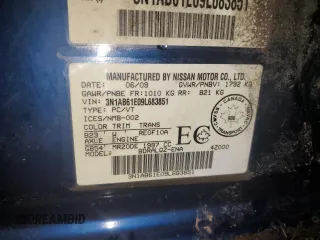 2009 Nissan Sentra FE+ with VIN 3N1AB61E09L683851, listed as a Copart auction lot 50885715 with 118,064 mi miles and Salvage Title. Bid and sale history available at DreamBid. Image 12.