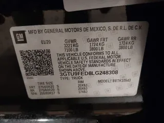 2020 GMC Sierra 1500 Denali with VIN 3GTU9FED8LG248308, listed as a IAAI auction lot 41165900 with 45,035 mi miles. Bid and sale history available at carsss.com. Image 9.