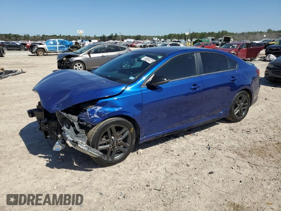 2021 Kia Forte GT-Line with VIN 3KPF34AD7ME320486, listed as a Copart auction lot 48634275 with 57,056 mi miles and Salvage Title. Bid and sale history available at carsss.com. Image 1.