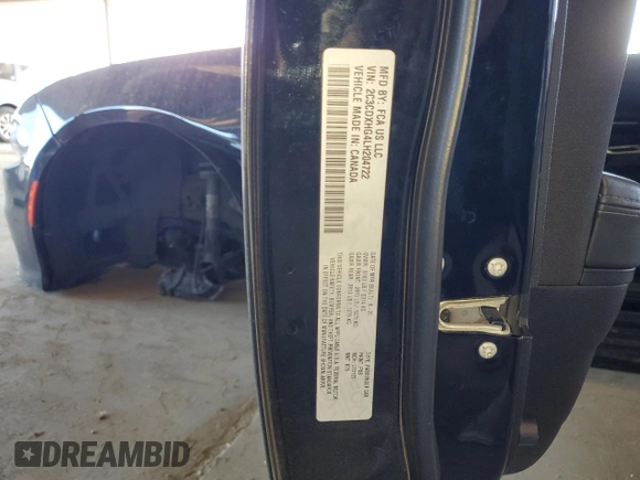 2020 Dodge Charger GT with VIN 2C3CDXHG4LH204722, listed as a Copart auction lot 47842515 with 124,913 mi miles and Salvage Title. Bid and sale history available at carsss.com. Image 12.