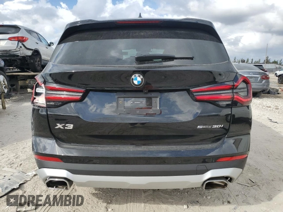 2024 BMW X3 sDrive30i with VIN WBX47DP04RN279725, listed as a Copart auction lot 46577905 with 13,419 mi miles and Salvage Title. Bid and sale history available at DreamBid. Image 6.
