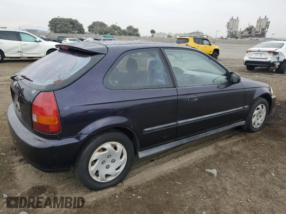 1997 Honda Civic DX with VIN 2HGEJ6342VH107818, listed as a Copart auction lot 78277454 with 176,302 mi miles and Clean Title. Bid and sale history available at DreamBid. Image 3.