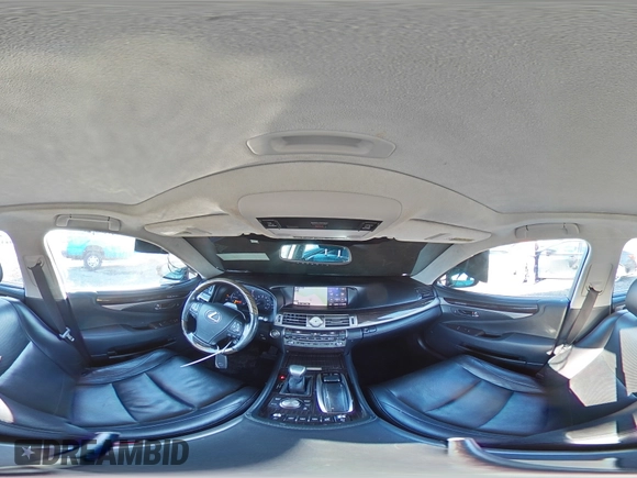 2015 Lexus LS 460 L with VIN JTHGL1EFXF5055493, listed as a Copart auction lot 86601044 with 130,849 mi miles and Salvage title. Bid and sale history available at DreamBid. Image 13.