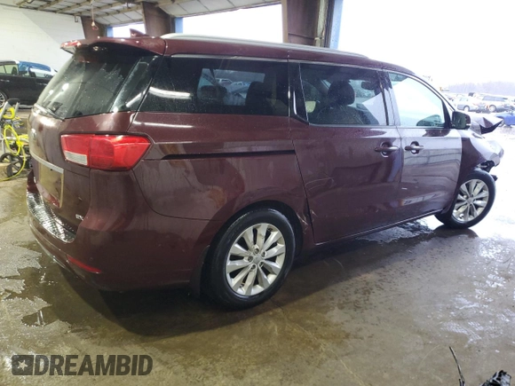 2016 Kia Sedona SX with VIN KNDMC5C1XG6184283, listed as a Copart auction lot 47830095 with 109,445 mi miles and Salvage Title. Bid and sale history available at carsss.com. Image 3.