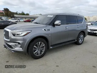 2020 Infiniti QX80 Luxe z VIN JN8AZ2NF9L9701773, wystawiony jako Copart lot #53162755 z przebiegiem 80 188 mil mil oraz Szkoda całkowita • Salvage title. Historia ofert i sprzedaży dostępna na DreamBid. Obrazek 1.