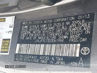 2013 Scion tC with VIN JTKJF5C73D3061994, listed as a IAAI auction lot 41785859 with 133,610 mi miles. Bid and sale history available at carsss.com. Image 9.