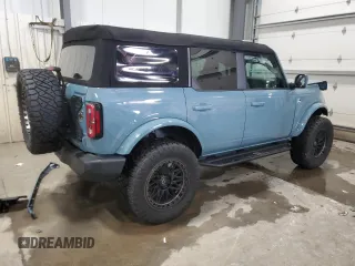 2023 Ford Bronco with VIN 1FMDE5DH0PLB18716, listed as a Copart auction lot 88271725 with 17,334 mi miles and Salvage Title. Bid and sale history available at DreamBid. Image 3.