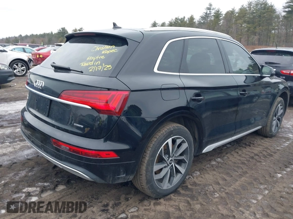 2021 Audi Q5 Premium Plus with VIN WA1BAAFY1M2113680, listed as a IAAI auction lot 41685974 with 68,161 mi miles and . Bid and sale history available at DreamBid. Image 4.