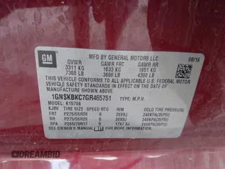 2016 Chevrolet Tahoe LT z VIN 1GNSKBKC7GR465751, wystawiony jako IAAI lot #41983178 z przebiegiem 101 428 mil mil oraz . Historia ofert i sprzedaży dostępna na DreamBid. Obrazek 9.