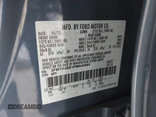 2023 Ford Mustang Mach-E GT with VIN 3FMTK4SE1PMA45085, listed as a IAAI auction lot 41696571 with Not Provided miles and . Bid and sale history available at DreamBid. Image 9.