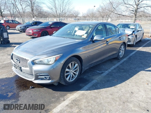 2014 Infiniti Q50 Premium with VIN JN1BV7AR6EM684135, listed as a IAAI auction lot 41407774 with 89,352 mi miles. Bid and sale history available at carsss.com. Image 17.