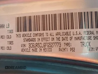 2015 Ram 2500 Tradesman с VIN 3C6UR5CL6FG527773, выставлен на аукционе IAAI как лот 42144668 с пробегом 202 758 миль миль и . История ставок и продаж доступна на DreamBid. Изображение 9.