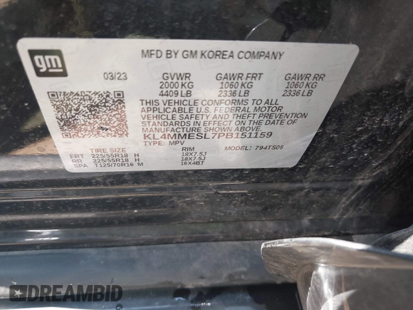 2023 Buick Encore GX Select с VIN KL4MMESL7PB151159, выставлен на аукционе IAAI как лот 42467243 с пробегом 28 261 миль миль и . История ставок и продаж доступна на DreamBid. Изображение 9.